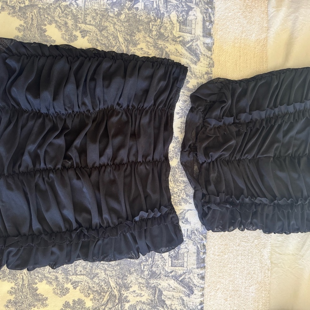 Black Bubble Mini Skirt with Ruched Texture